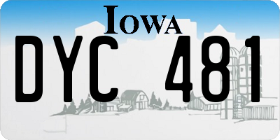 IA license plate DYC481