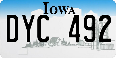 IA license plate DYC492