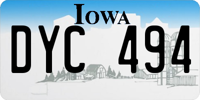 IA license plate DYC494