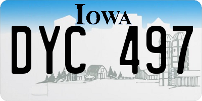 IA license plate DYC497