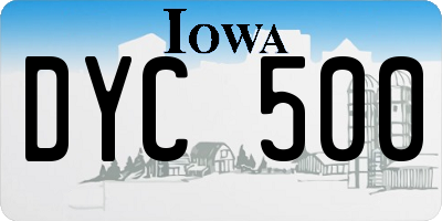 IA license plate DYC500