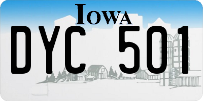 IA license plate DYC501