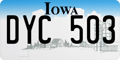 IA license plate DYC503
