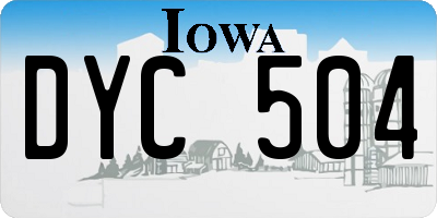 IA license plate DYC504