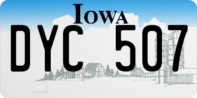 IA license plate DYC507