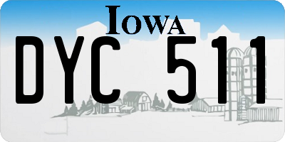 IA license plate DYC511