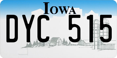 IA license plate DYC515
