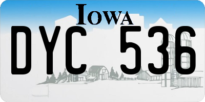 IA license plate DYC536