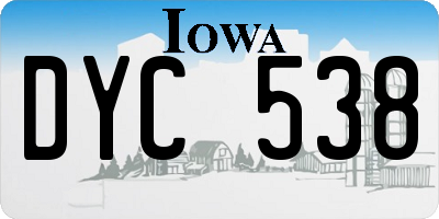 IA license plate DYC538