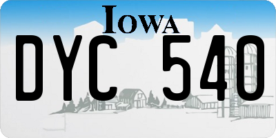 IA license plate DYC540