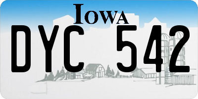 IA license plate DYC542