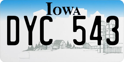 IA license plate DYC543