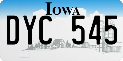 IA license plate DYC545