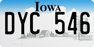 IA license plate DYC546