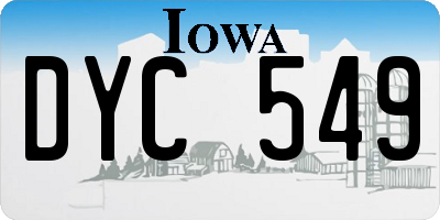 IA license plate DYC549