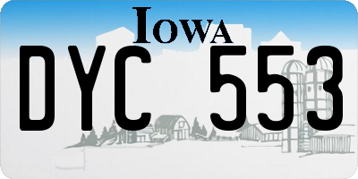IA license plate DYC553