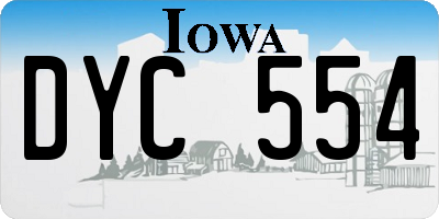 IA license plate DYC554