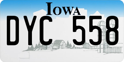 IA license plate DYC558