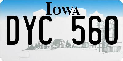 IA license plate DYC560