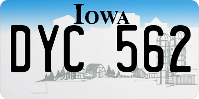 IA license plate DYC562