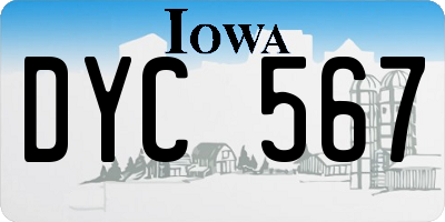 IA license plate DYC567
