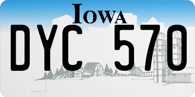 IA license plate DYC570