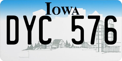IA license plate DYC576