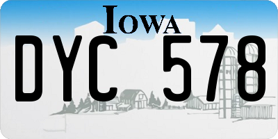 IA license plate DYC578