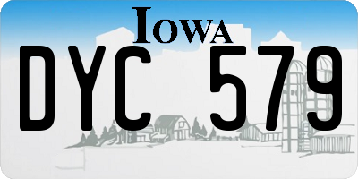 IA license plate DYC579