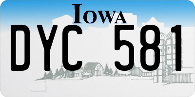 IA license plate DYC581