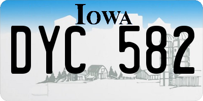 IA license plate DYC582