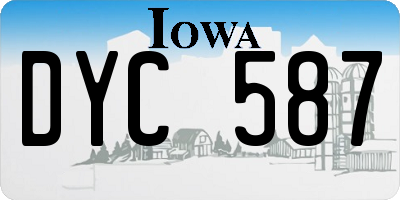 IA license plate DYC587
