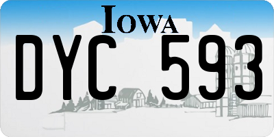 IA license plate DYC593