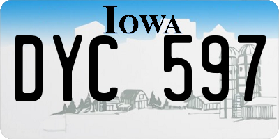 IA license plate DYC597