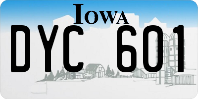 IA license plate DYC601