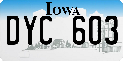 IA license plate DYC603