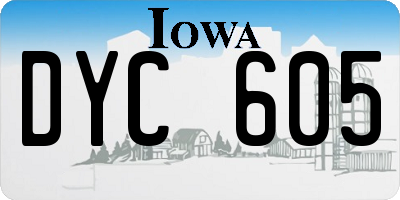 IA license plate DYC605