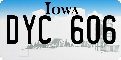 IA license plate DYC606