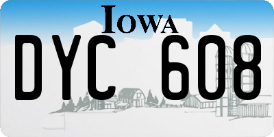 IA license plate DYC608