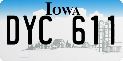 IA license plate DYC611