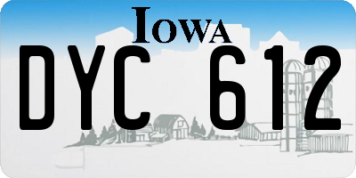 IA license plate DYC612