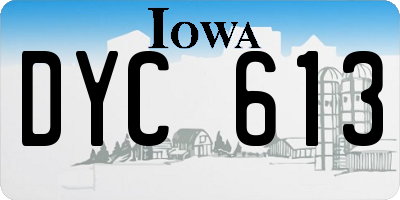 IA license plate DYC613