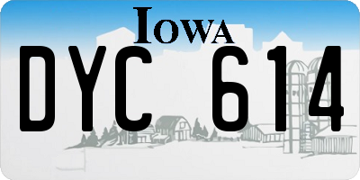 IA license plate DYC614