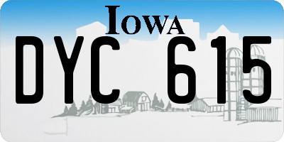IA license plate DYC615