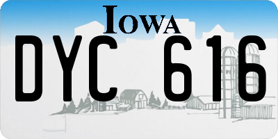 IA license plate DYC616