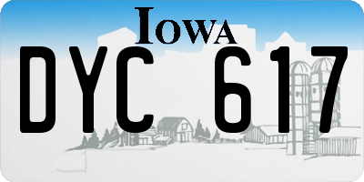 IA license plate DYC617