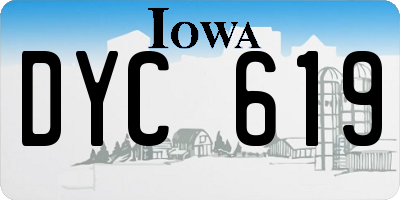 IA license plate DYC619