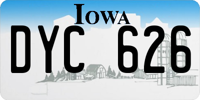 IA license plate DYC626