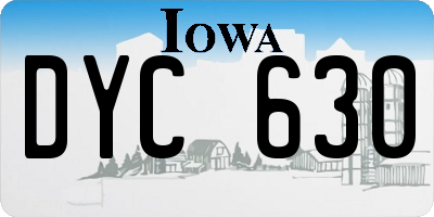 IA license plate DYC630