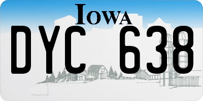 IA license plate DYC638